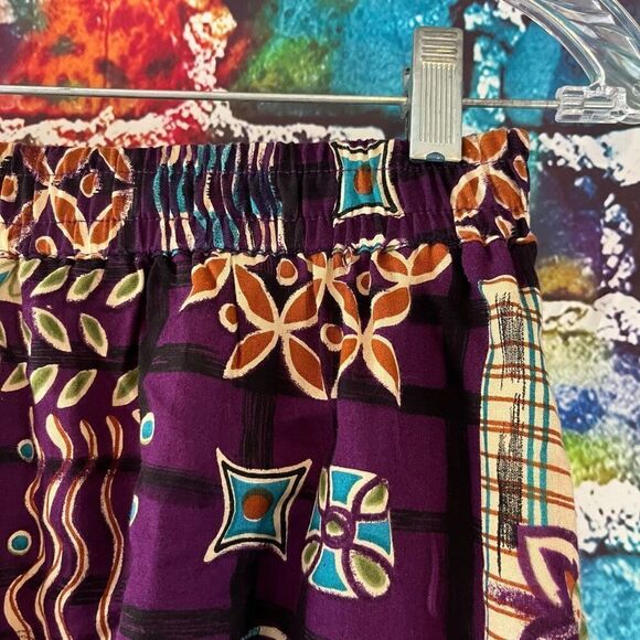 Vintage Zoey & Beth Floral Print Baggy Rayon Elastic Waist Shorts Size Large - Picture 2 of 5